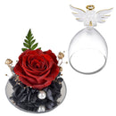 Hisow Angel Figurine Forever Flower Gift (Red)