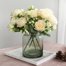 Hisow 5 heads Artificial Roses Bonquet (White)