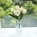 Hisow Artificial Tulip Silk Flowers (White)