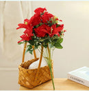 Hisow Artificial Silk Roses Flowers (Red)