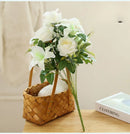 Hisow Artificial Silk Roses Flowers (White)