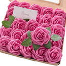 25pcs Foam Fake Roses with Stems