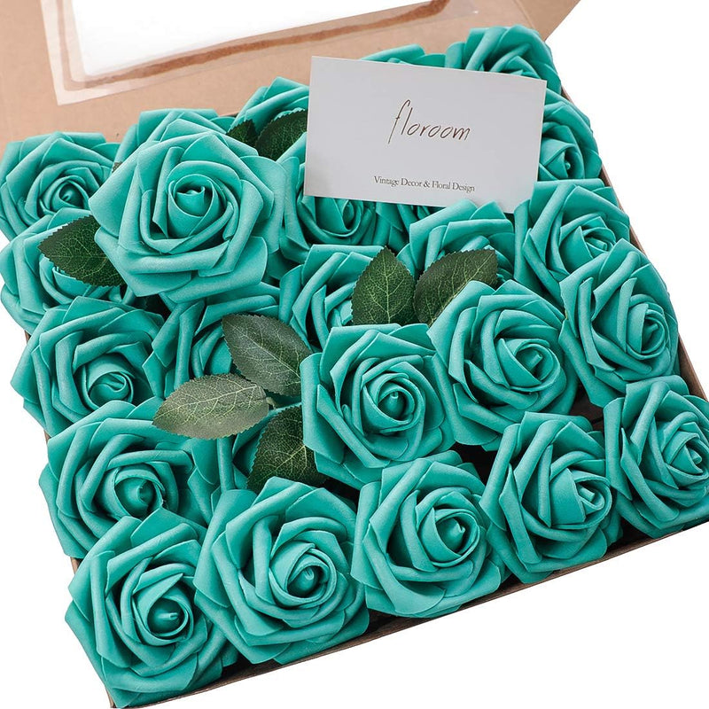 25pcs Foam Fake Roses with Stems