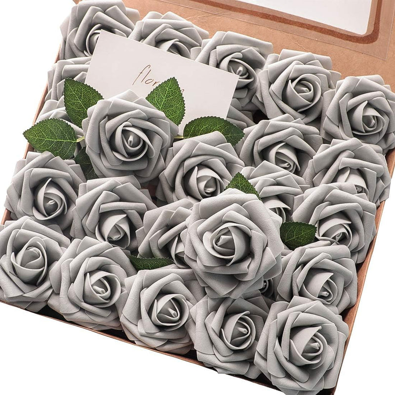 25pcs Foam Fake Roses with Stems