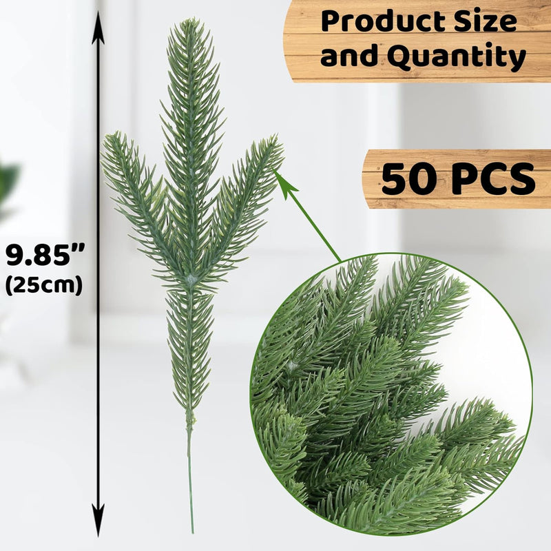 50 Pcs Artificial Pine Branches