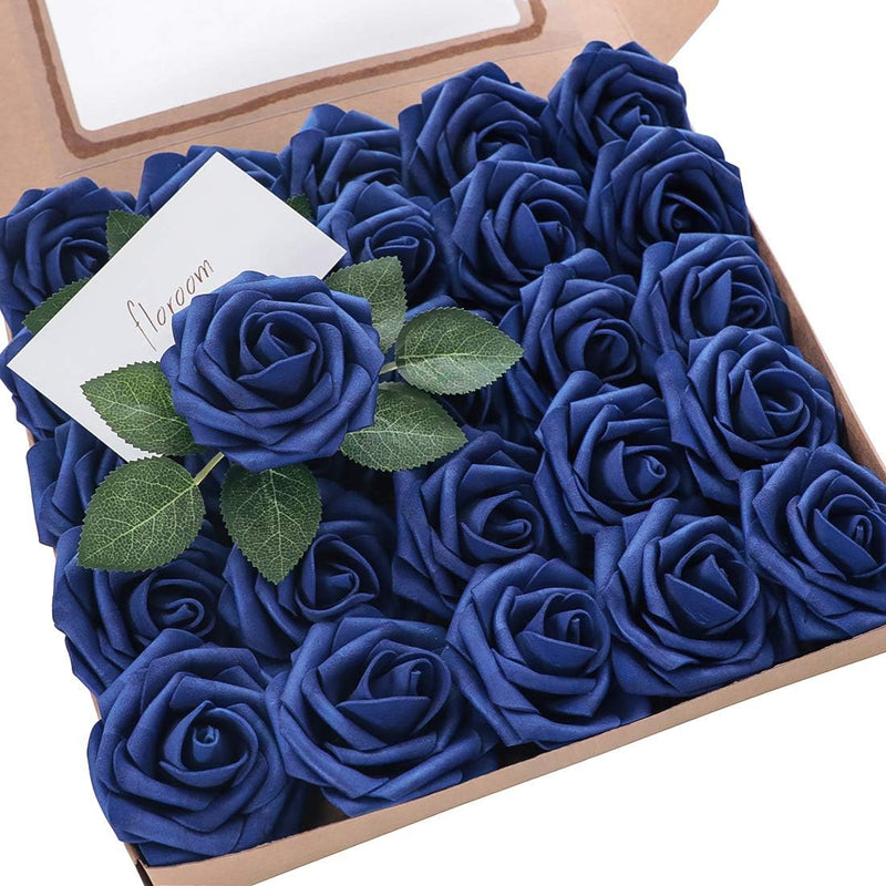 25pcs Foam Fake Roses with Stems