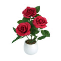 14.2" Rose Artificial Flowers in Pot