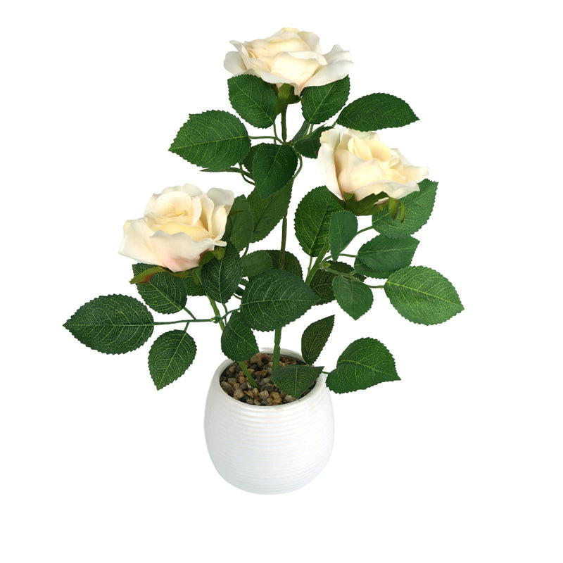 14.2" Rose Artificial Flowers in Pot