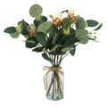 16.1" Artificial Eucalyptus Leaves in Glass Vase