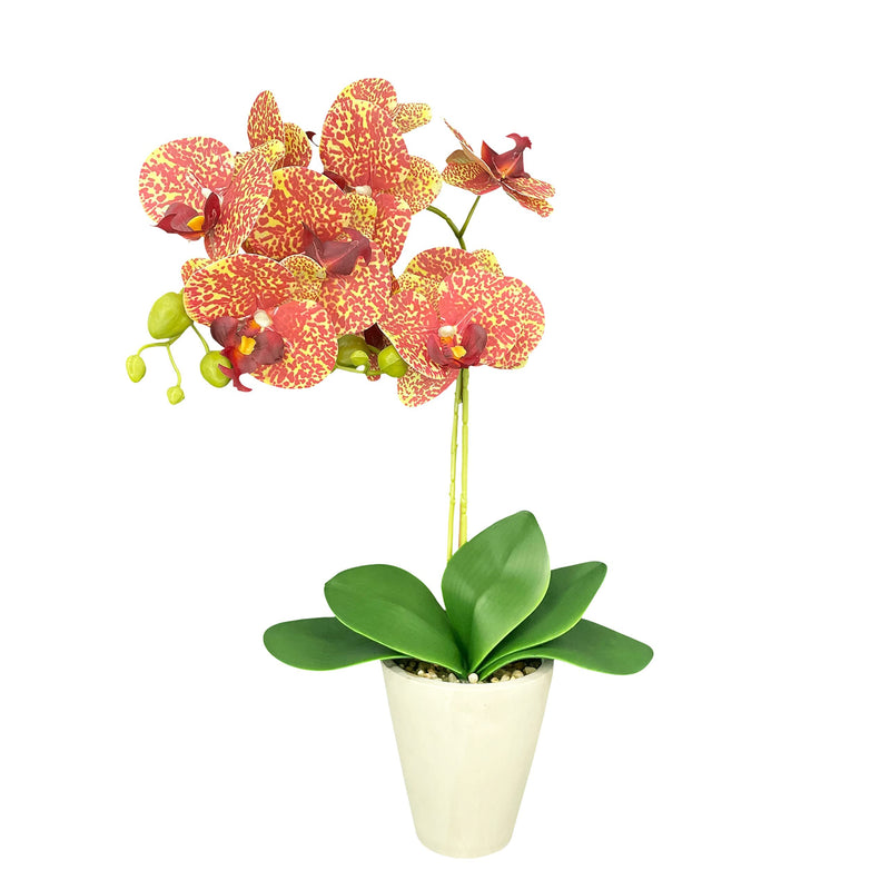 16.9" Artificial Orchids Flowers with Cement Pot