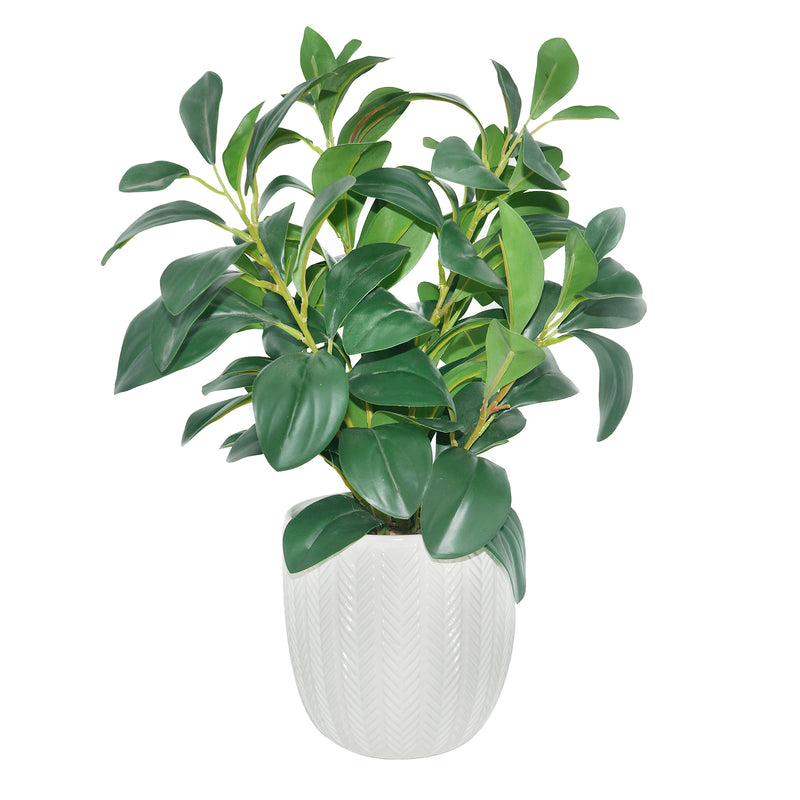 16.9" Artificial Potted Plant Leaves