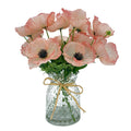 14" Artificial Flower in Glass Vase