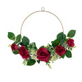 16" Artificial Flowers Wreath with Leaves