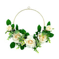 16" Artificial Flowers Wreath with Leaves