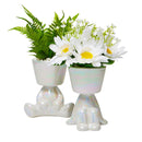 Mini Artificial Plants in Black/White Human Shaped Pot