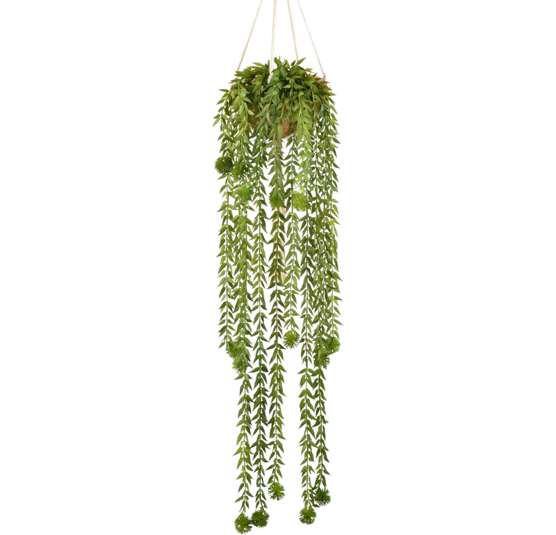 Artificial Hanging Plants with Fake Leaves