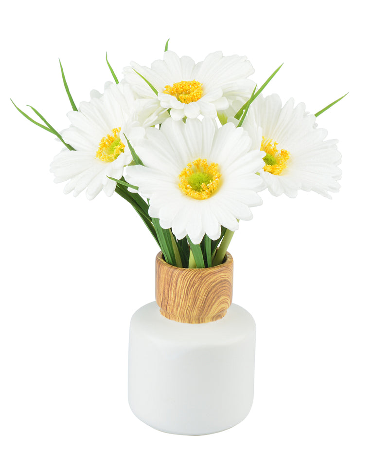 Small Daisy Artificial Flower with Ceramic Vase