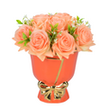 9Pcs Real Touch Roses with Ceramic Vase