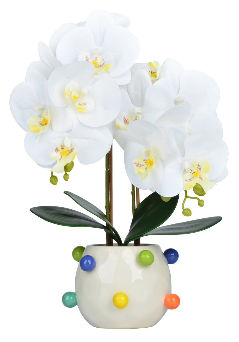 18" Large Orchid Artificial Flowers with Pot