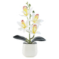 11.8"Orchids Artificial Flowers with Small White Ceramic Vase