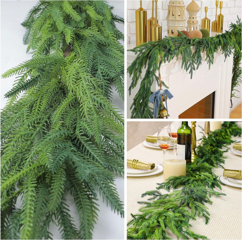 Artificial Cedar Greenery Vines - Hand Feeling Soft Gum Pine Cedar Rattan (4.92ft)