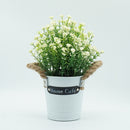 Hisow Artificial Lavender Flowers in Pot（White)