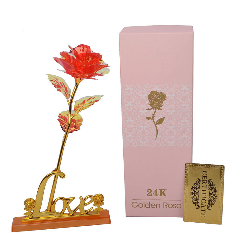 Hisow 24k Gold Forever Rose Flowers (Red)
