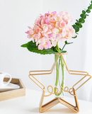 Hisow Artificial Flowers in Vase (Star Shaped）