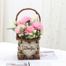 Hisow Artificial Flowers in Basket（Pink）