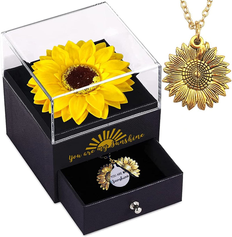 Hisow Artificial Sunflower Gifts with Necklace