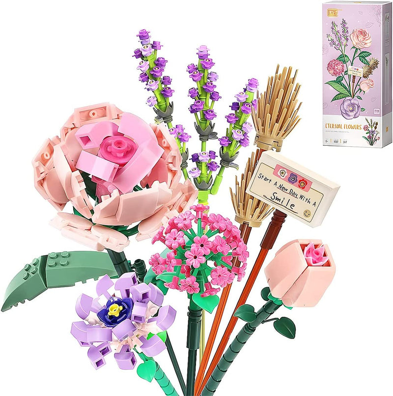 Hisow Bricks Flower Bouquet Building Kit (Purple)